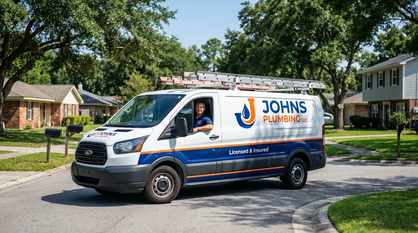 Johns Plumbing LLC service van in Scotch Plains, NJ