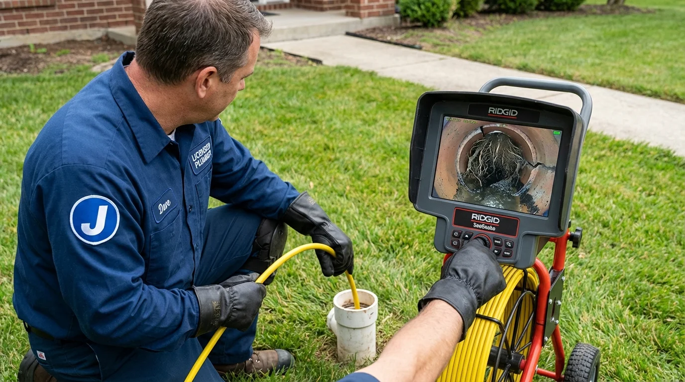 Sewer camera inspection being performed by Johns Plumbing LLC in Scotch Plains